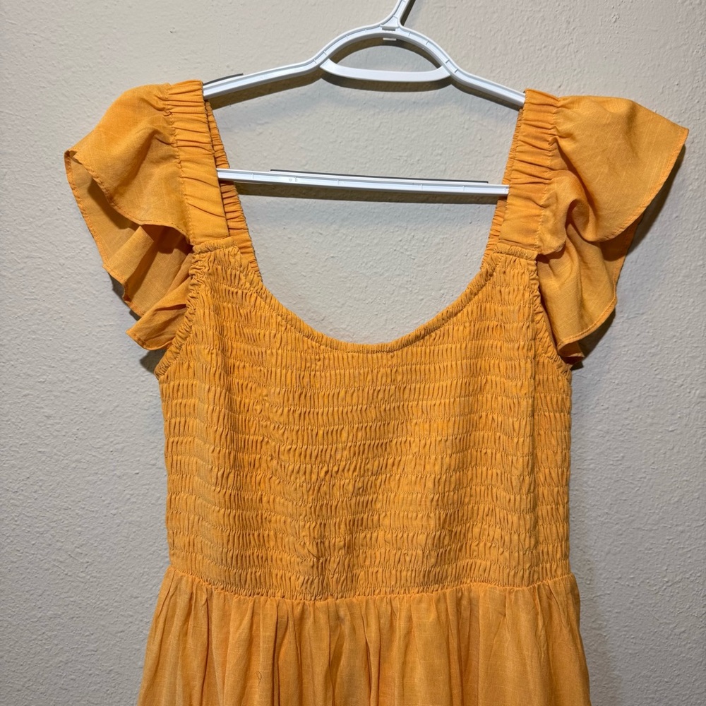 Women’s Yellow Ruffle Sundress - Picture 2 of 4